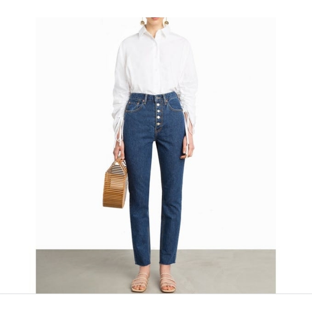 Pixie Market front button high waisted jeans
